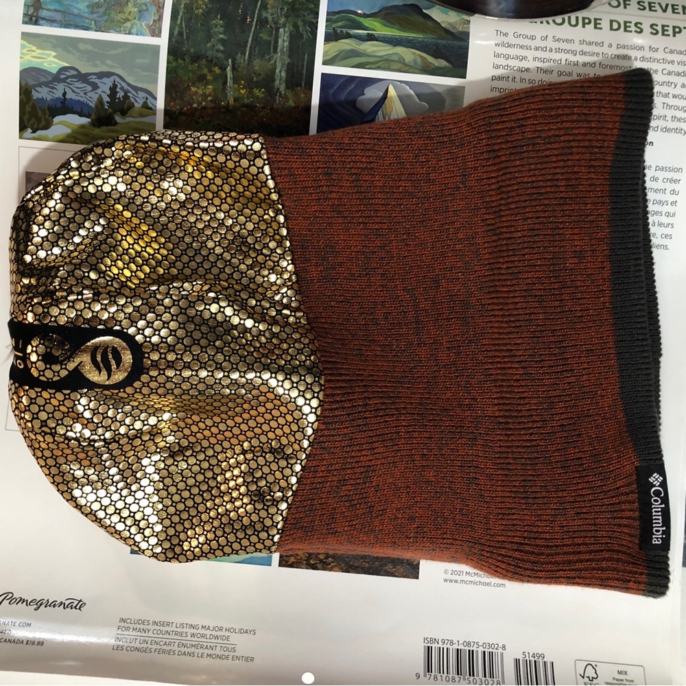 Colombia Omni Heat beanie hat super warm heather rust and slate gray o/s unisex - Picture 5 of 7